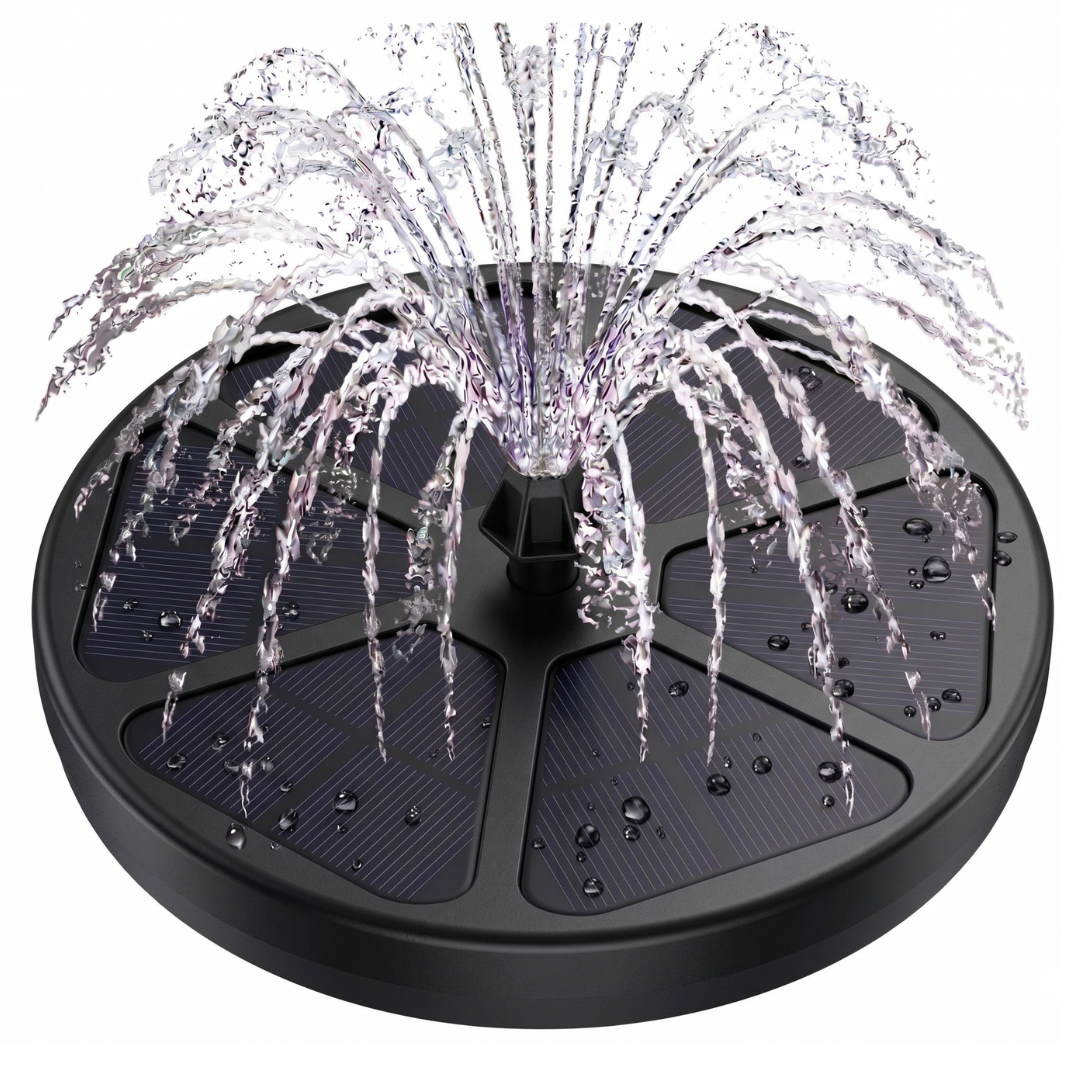 Floating Solar Bird Bath Fountain Pump with 8 Spray Patterns