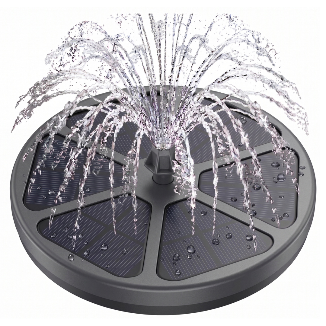 Floating Solar Bird Bath Fountain Pump with 8 Spray Patterns
