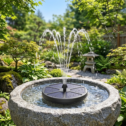 Floating Solar Bird Bath Fountain Pump with 8 Spray Patterns