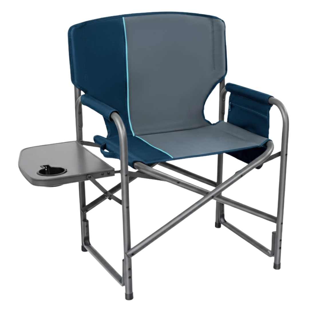 Foldable Aluminum Camping Chair with Side Table, 400 lb Rating
