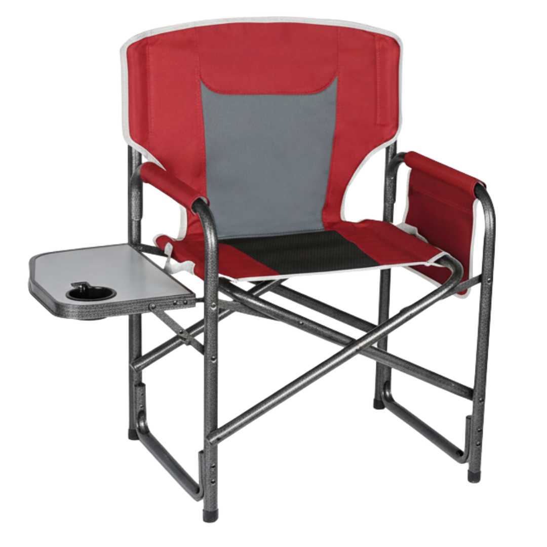 Foldable Aluminum Camping Chair with Side Table, 400 lb Rating