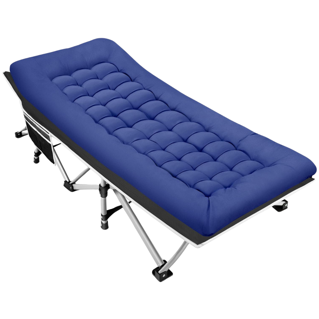 Foldable Camping Cot with 28 inches Wide Mattress and 600 lbs Capacity