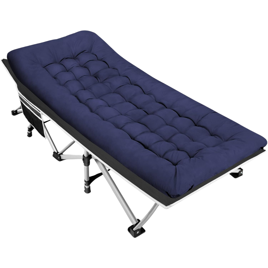 Foldable Camping Cot with 28 inches Wide Mattress and 600 lbs Capacity