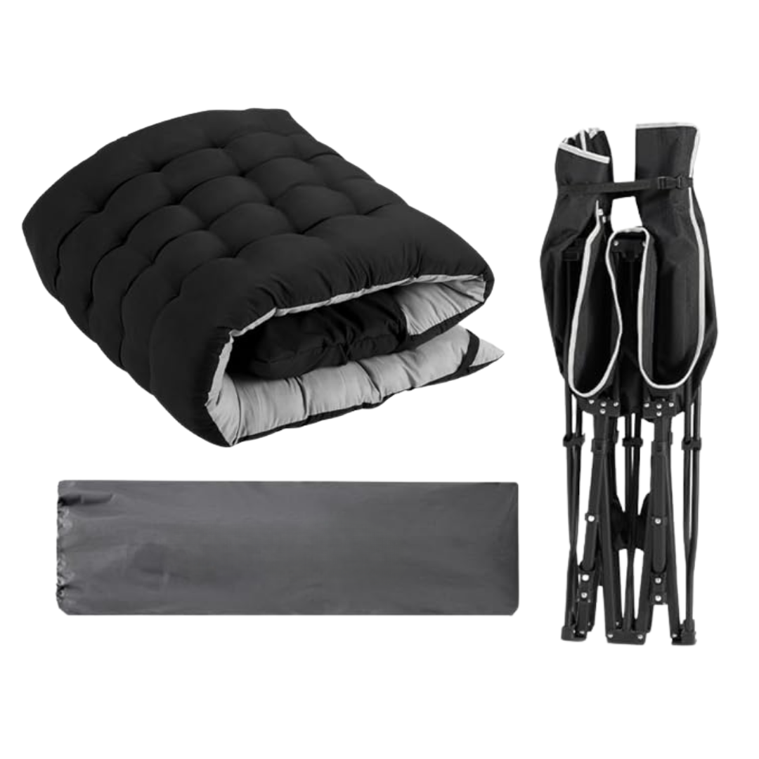 Foldable Camping Cot with 28 inches Wide Mattress and 600 lbs Capacity