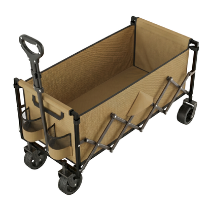 Foldable Utility Wagon Cart with Steel Frame and 480 lb Capacity