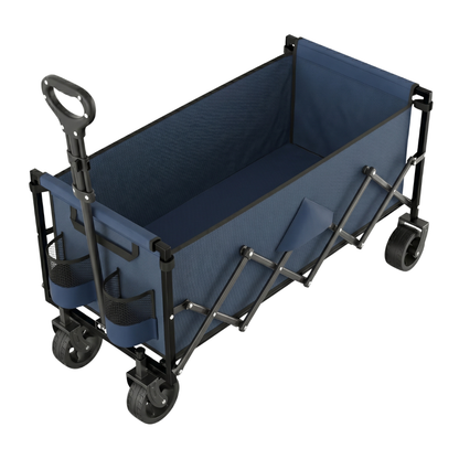 Foldable Utility Wagon Cart with Steel Frame and 480 lb Capacity