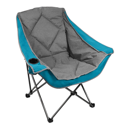 Folding Camping Chair with Cup Holder, Padded Oversized Seat