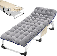 Beige Cot with Gray Mat
