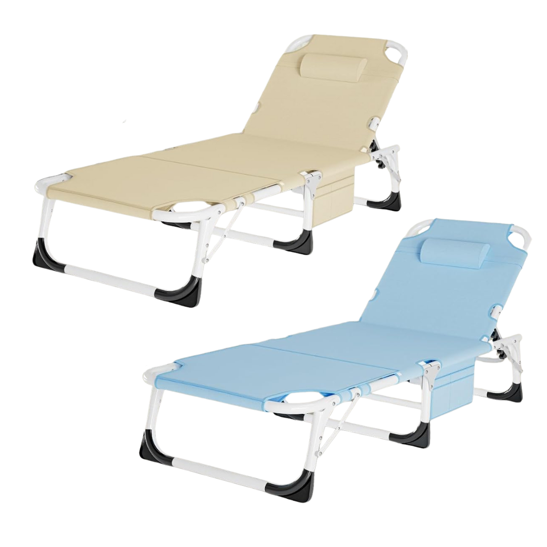 Folding Camping Cot with Detachable Padded Mattress, 900 lbs Load