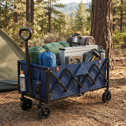 Folding Wagon Cart with Alloy Steel Frame and 360 lb Capacity