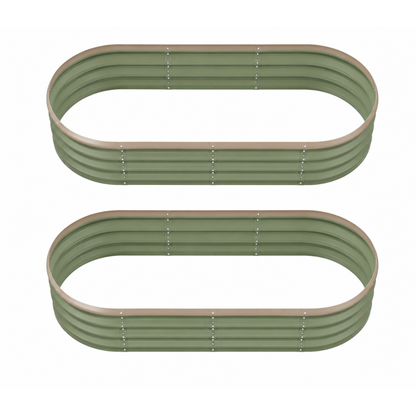 Galvanized Raised Garden Bed Kit 4 x 2 x 1 Ft Oval Planters 2 Pack
