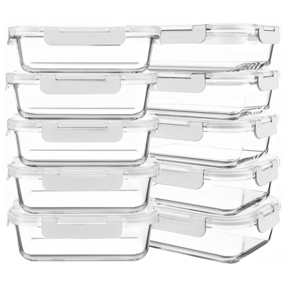 Glass Meal Prep Containers with Lids for Storage and Reheating