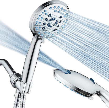 Handheld Shower Head with Adjustable Water Flow and Long Hose
