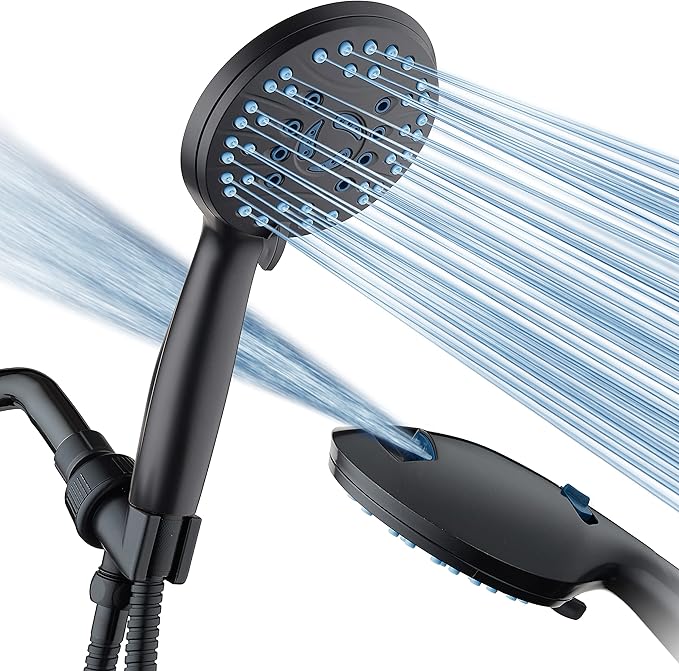 Handheld Shower Head with Adjustable Water Flow and Long Hose