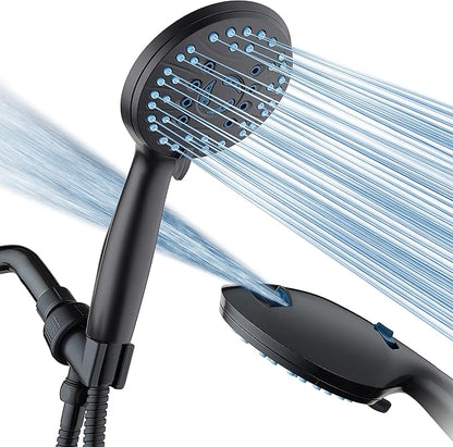 Handheld Shower Head with Adjustable Water Flow and Long Hose
