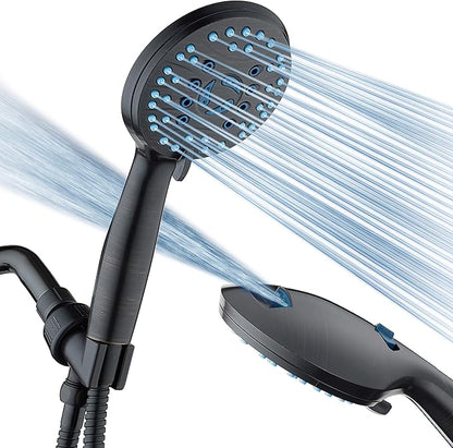 Handheld Shower Head with Adjustable Water Flow and Long Hose