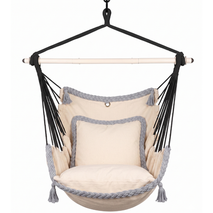 Hanging Hammock Chair Swing with Cushions for Patio and Garden