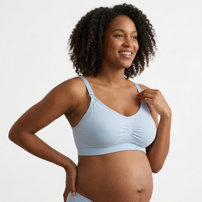Halo Seamless Nursing Bra-Huggleo-Blue-S