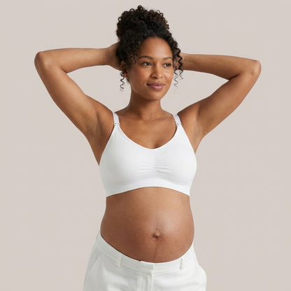 Halo Seamless Nursing Bra-Huggleo-White-S