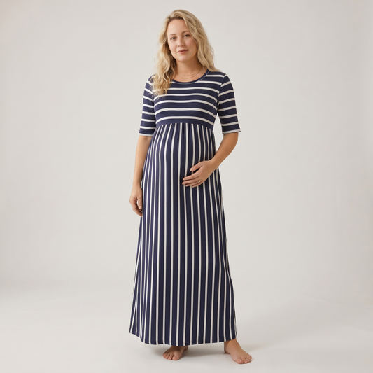 Sunday Nursing Striped Midi Dress