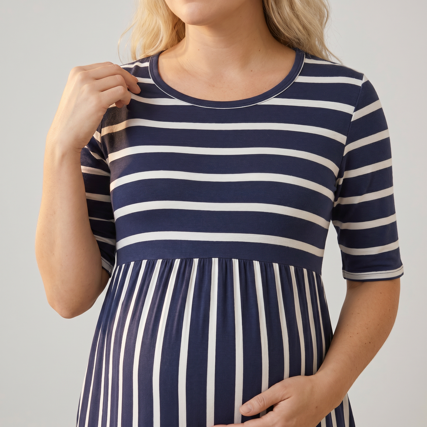Sunday Nursing Striped Midi Dress
