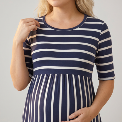 Sunday Nursing Striped Midi Dress