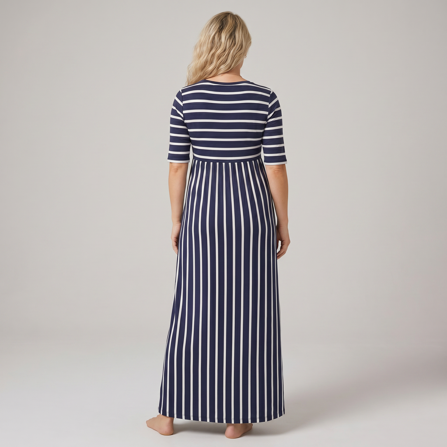 Sunday Nursing Striped Midi Dress