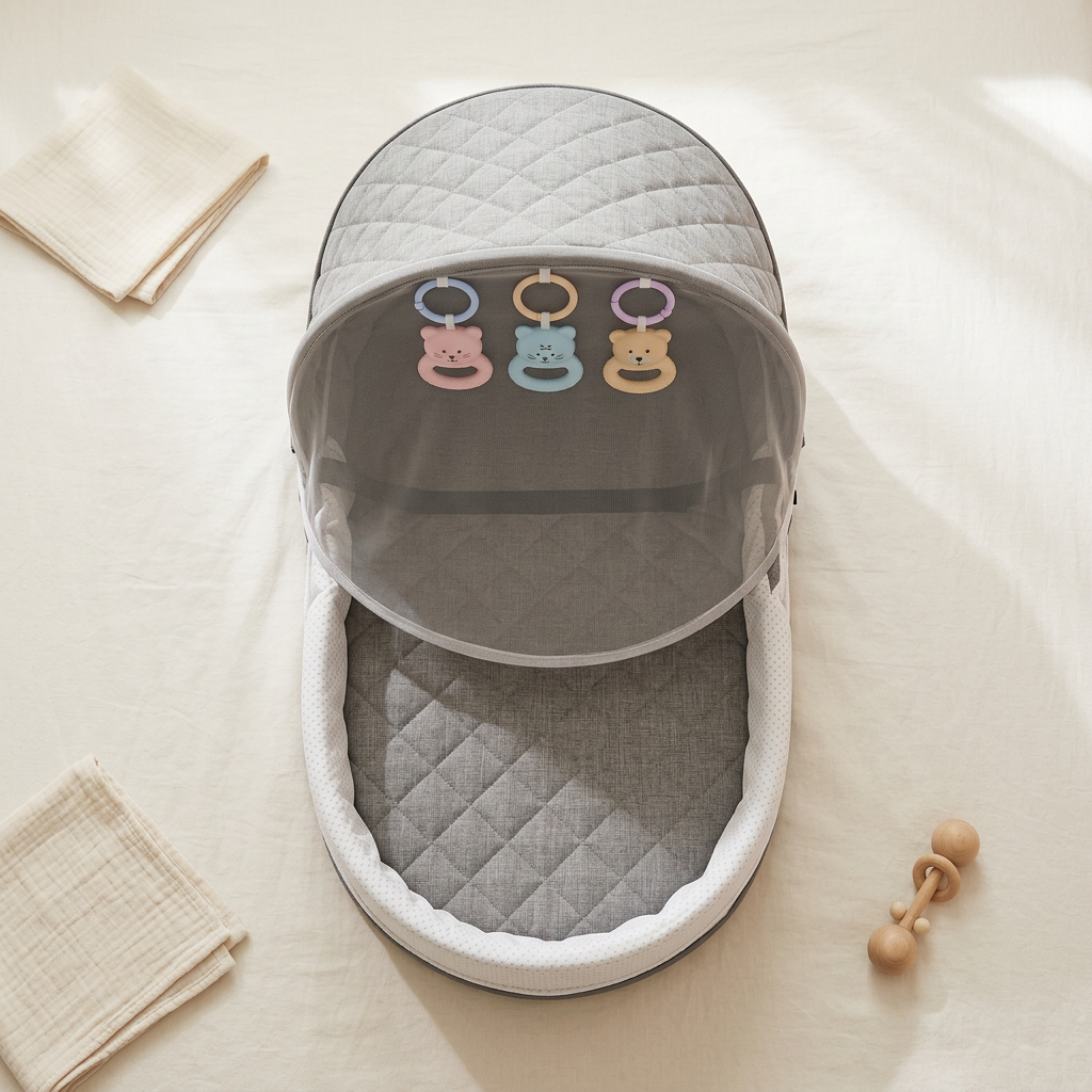 Cocoon portable baby support nest, gray, product photo