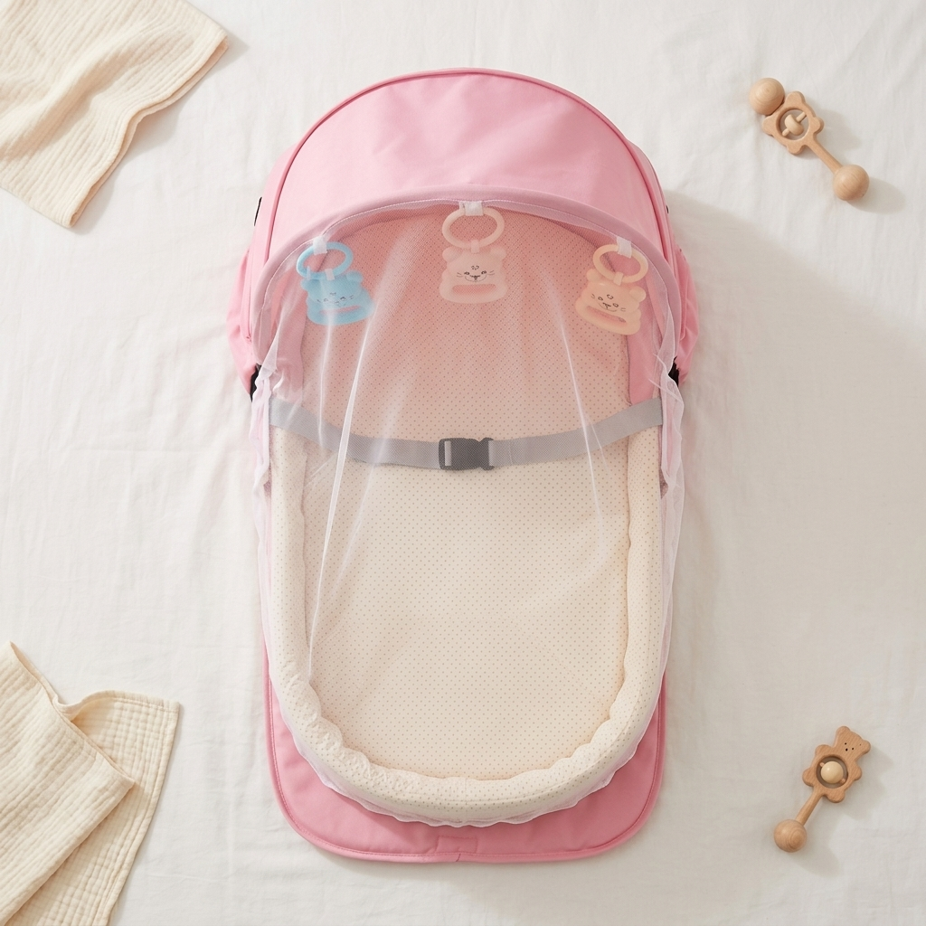 Cocoon portable baby support nest, pink, product photo