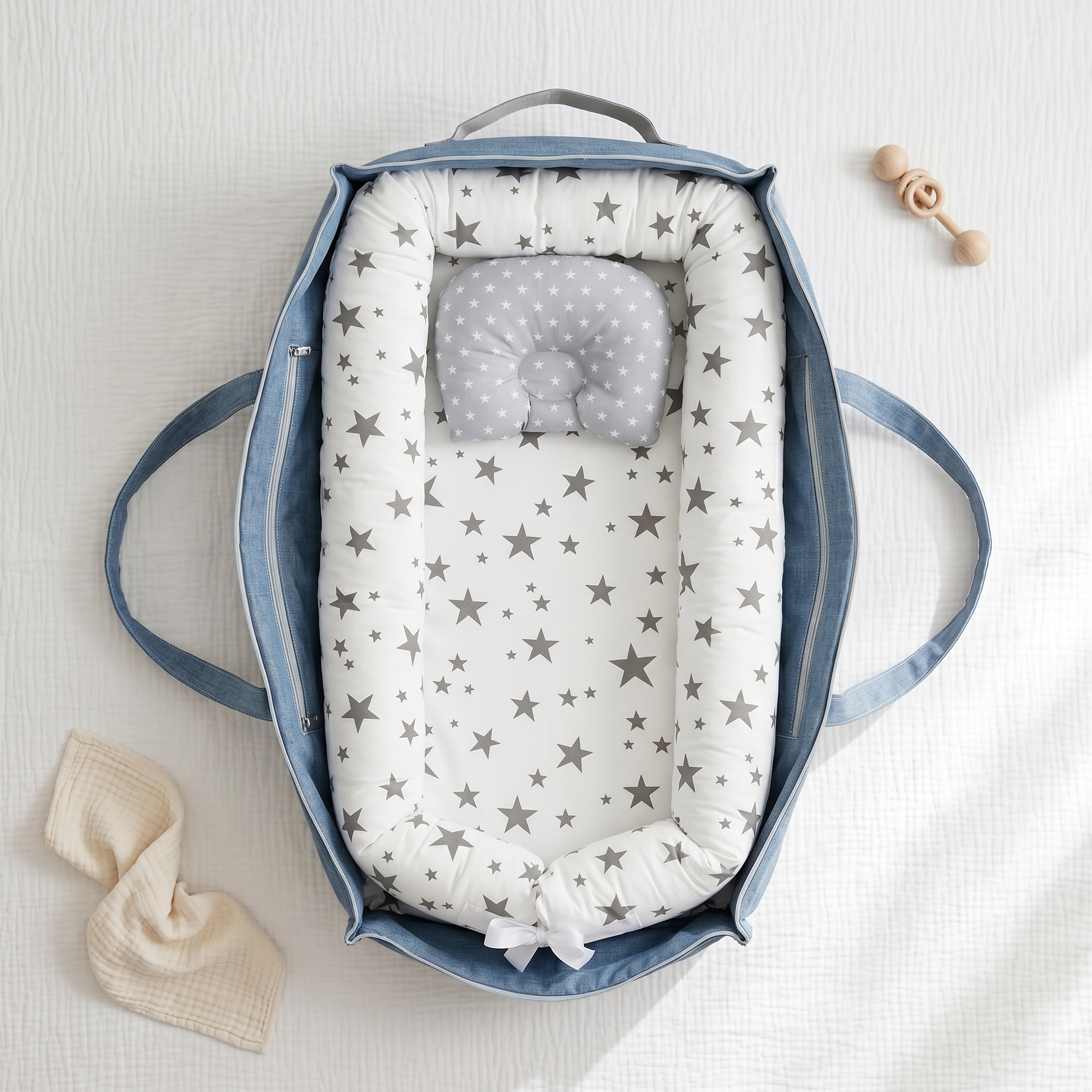 Haven portable baby support nest, stars, product photo