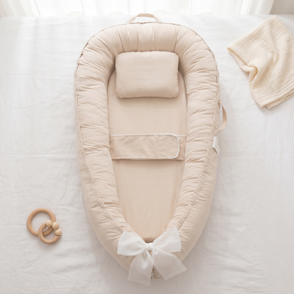 Halo winged baby nest, beige, product photo