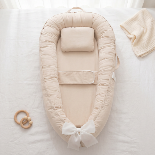 Halo winged baby nest, beige, product photo