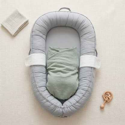 Halo winged baby nest, gray, product photo