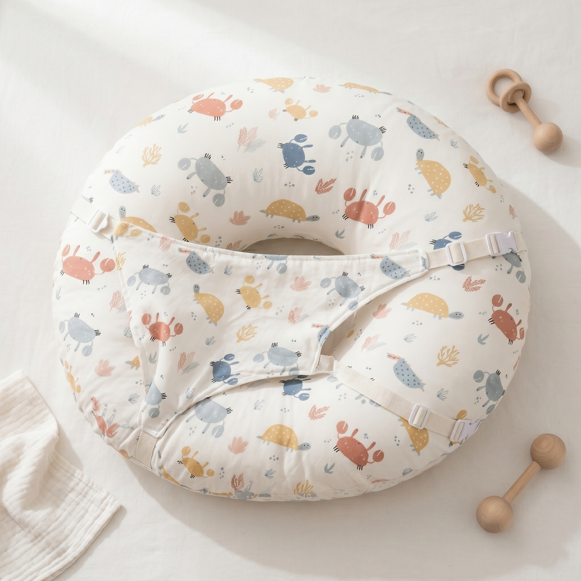 Cloud slope support cushion, ocean animals, product photo