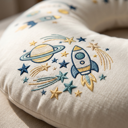 Cloud slope support cushion, space dream, fabric detail