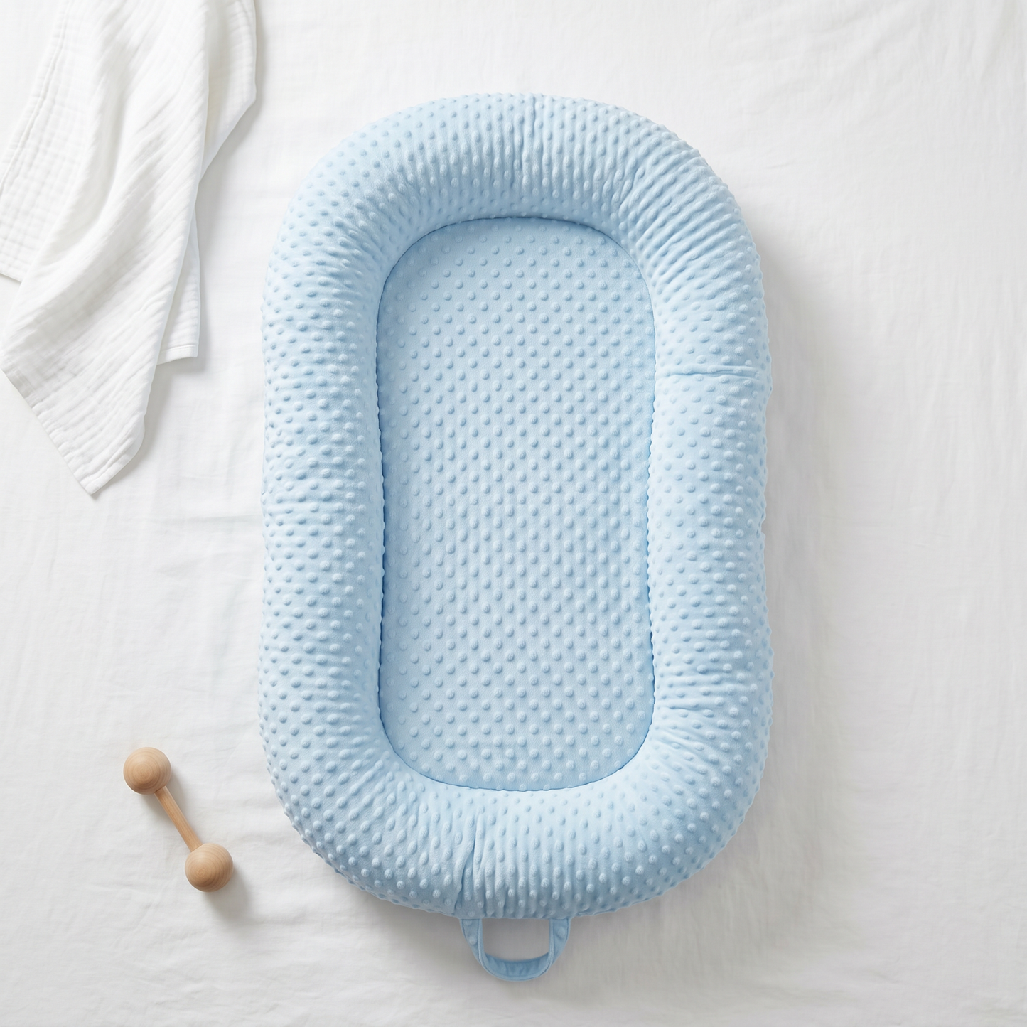 Hush baby lounger, blue, product photo