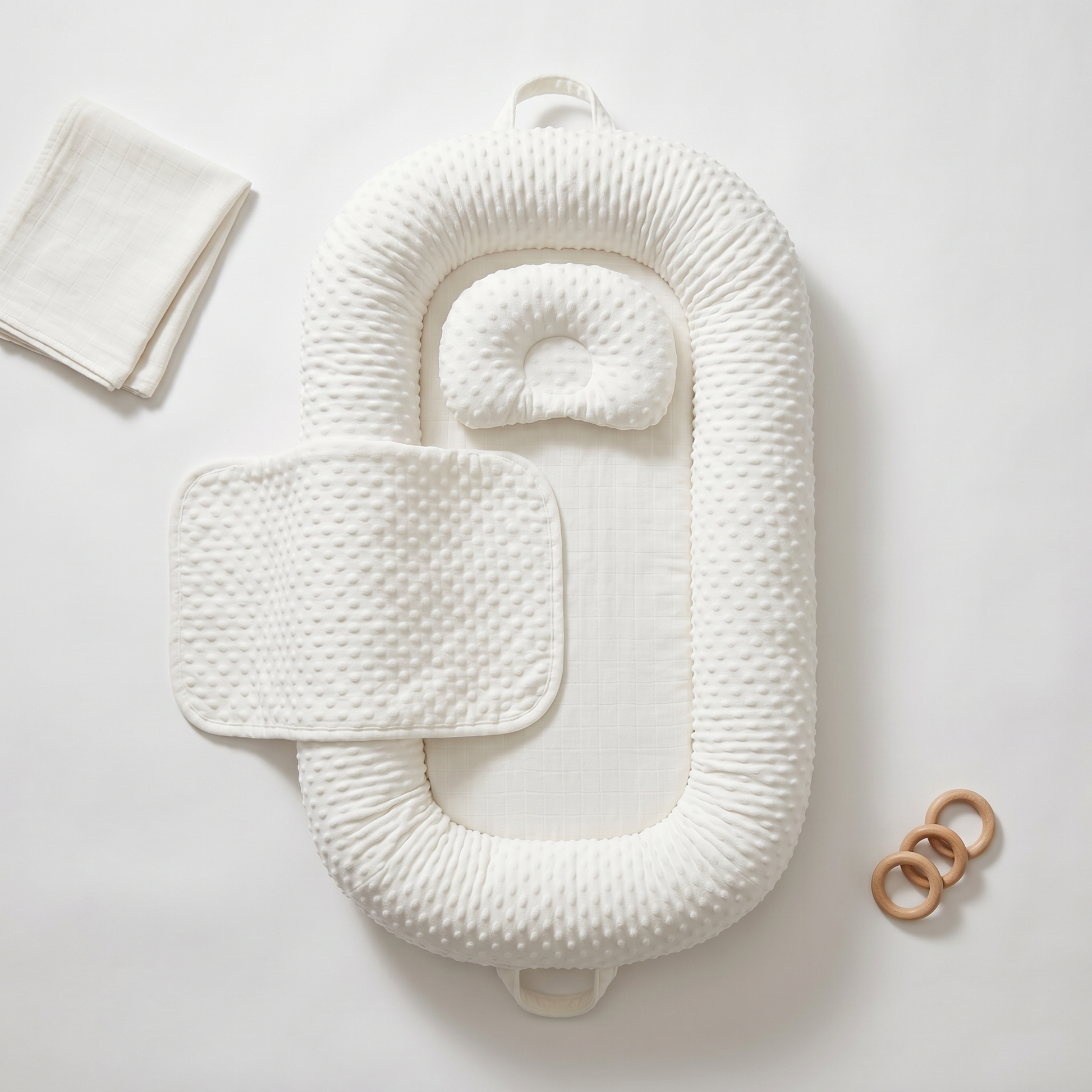 Hush baby lounger, white, product photo
