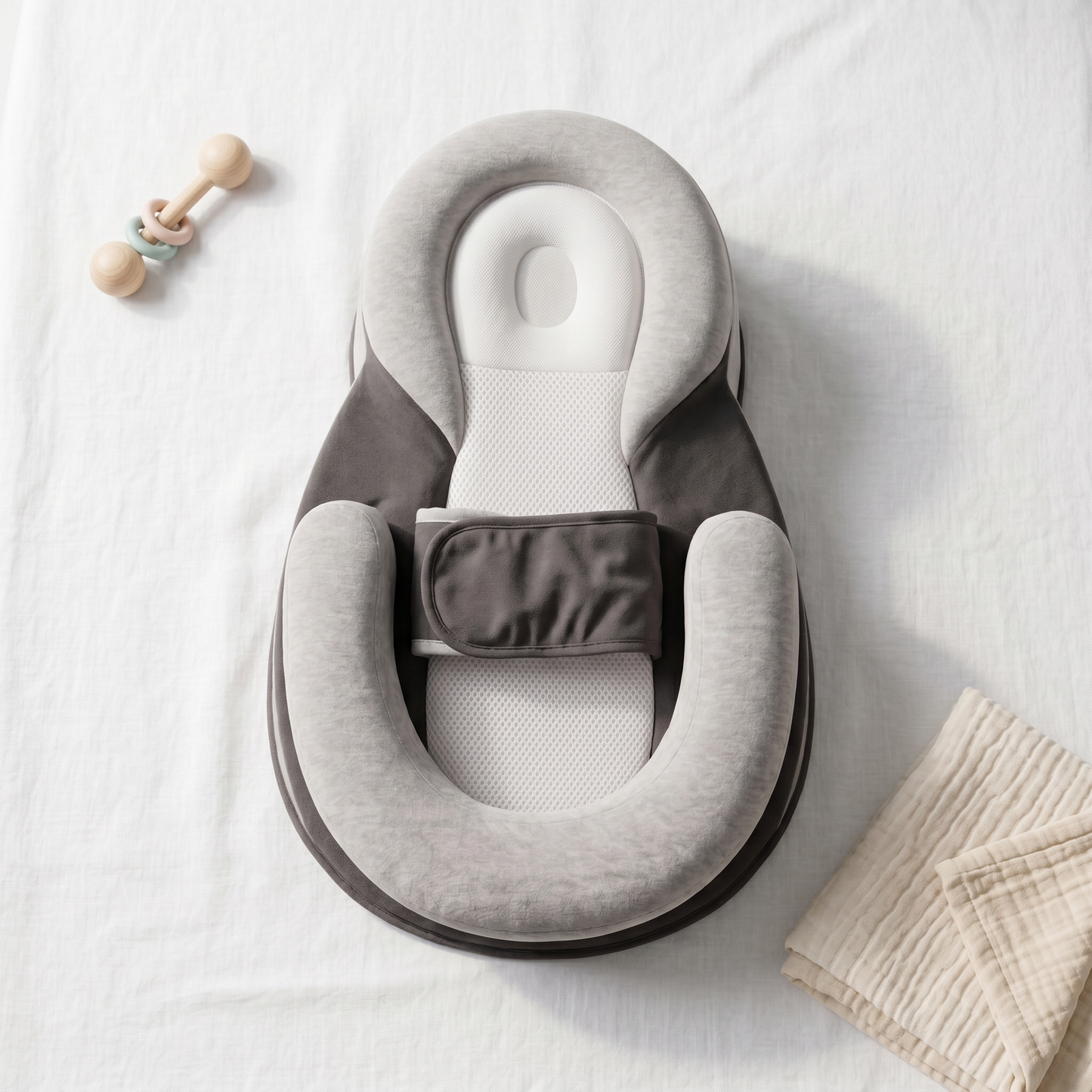 Bundle baby comfort lounger, gray, product photo