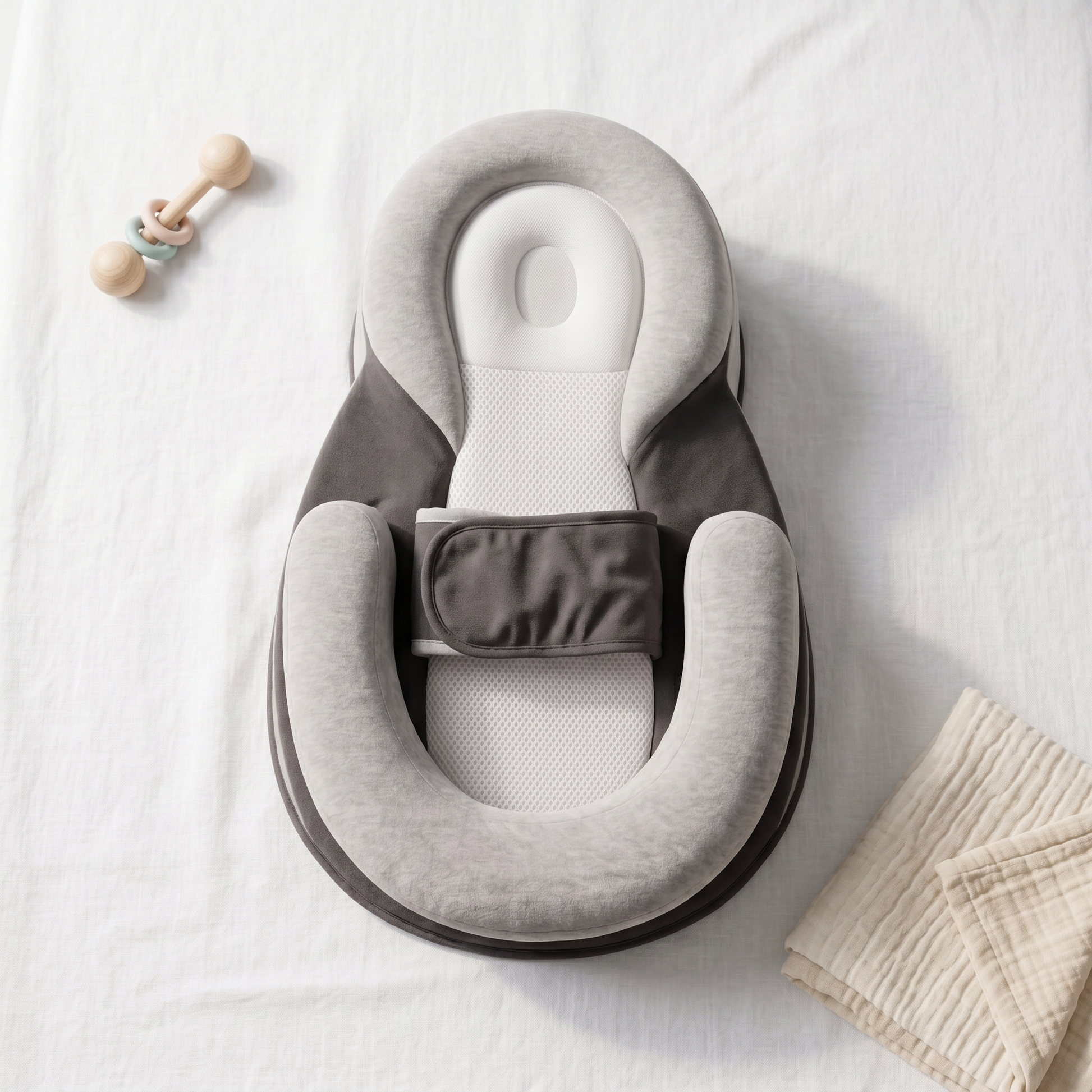 Bundle baby comfort lounger, gray, product photo