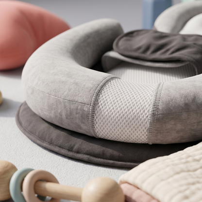 Bundle baby comfort lounger, gray, fabric detail