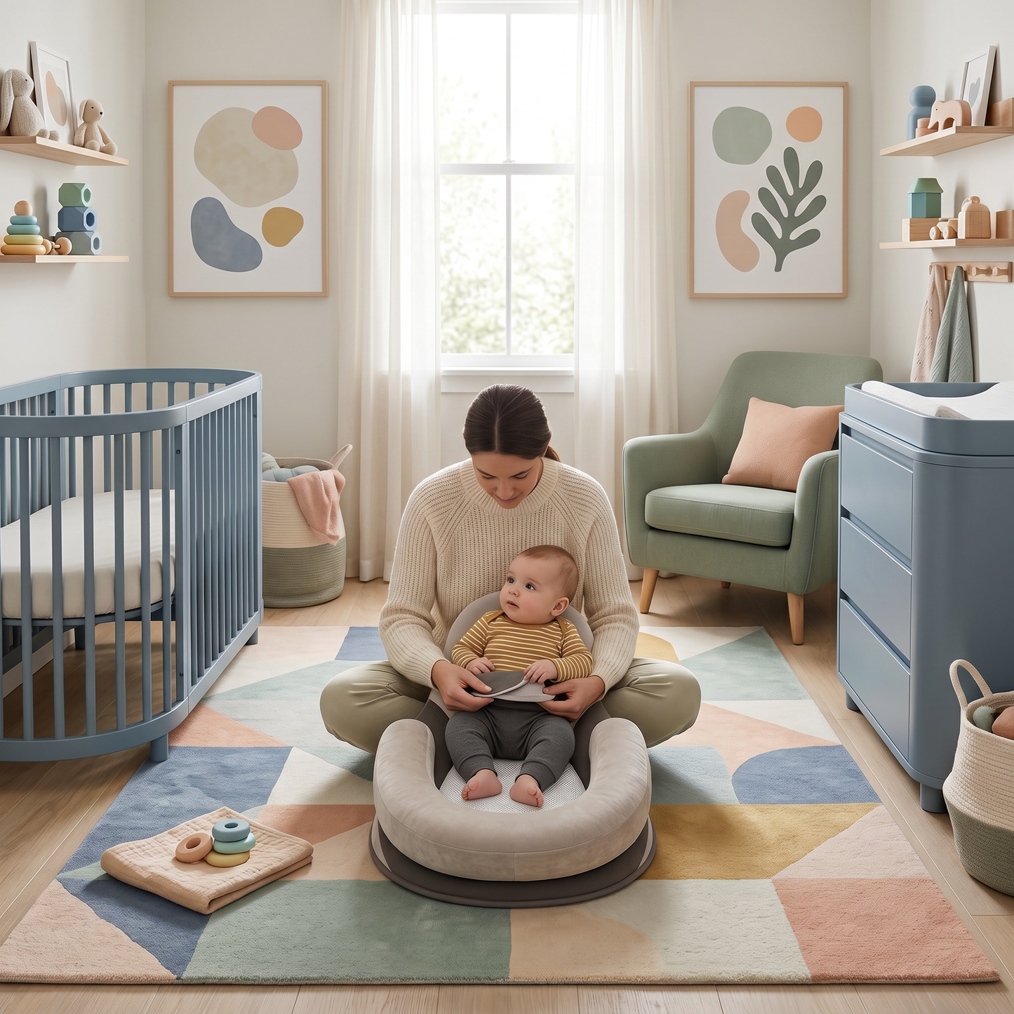 Bundle baby comfort lounger, nursery lifestyle