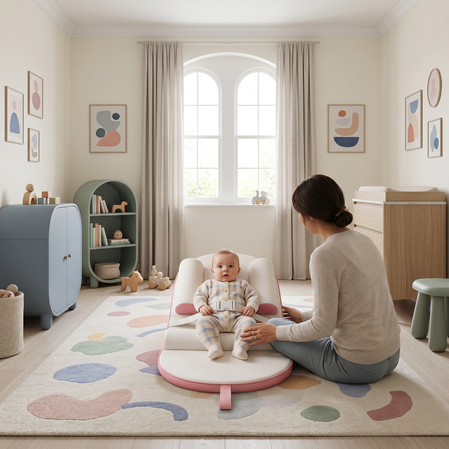 Nestle baby lounger, nursery lifestyle