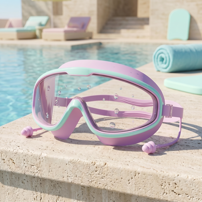 Splash kids swim goggles, purple, poolside