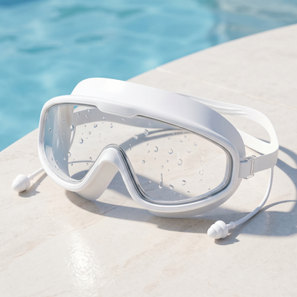 Splash kids swim goggles, white, poolside