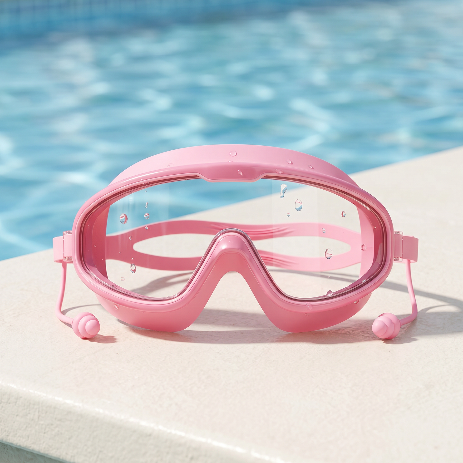 Splash kids swim goggles, pink, poolside
