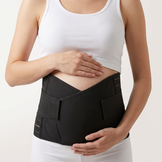 Steady Postpartum Belly Band in black, full front