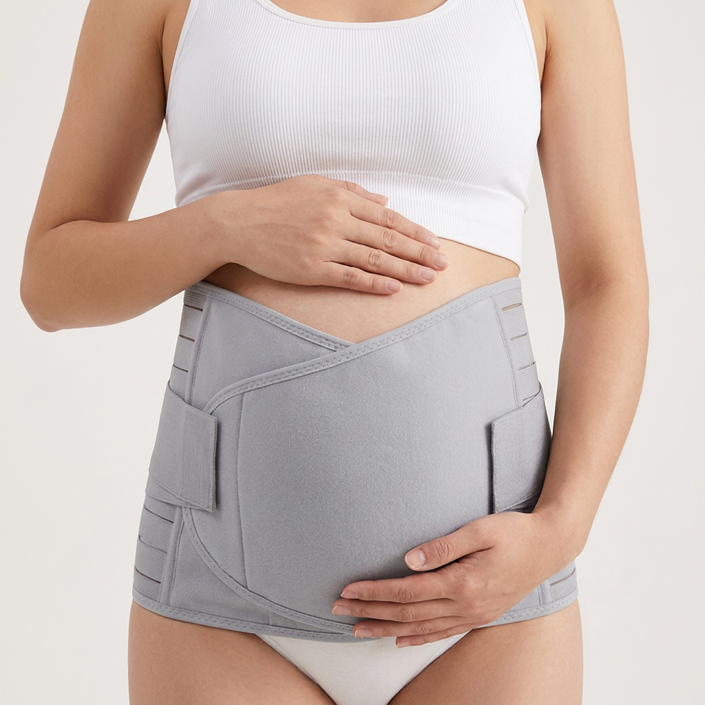 Steady Postpartum Belly Band in grey, full front