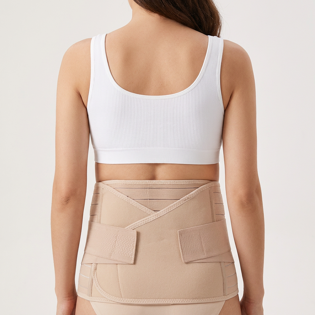 Steady Postpartum Belly Band beige, back view