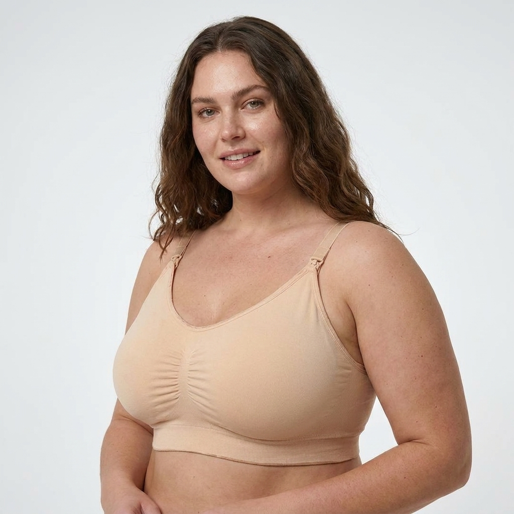Cloud Wireless Nursing Bra beige, three-quarter view