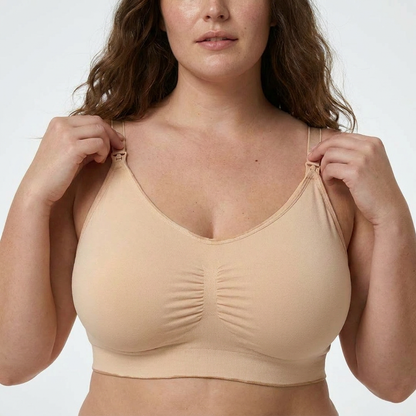 Cloud Wireless Nursing Bra in beige, front